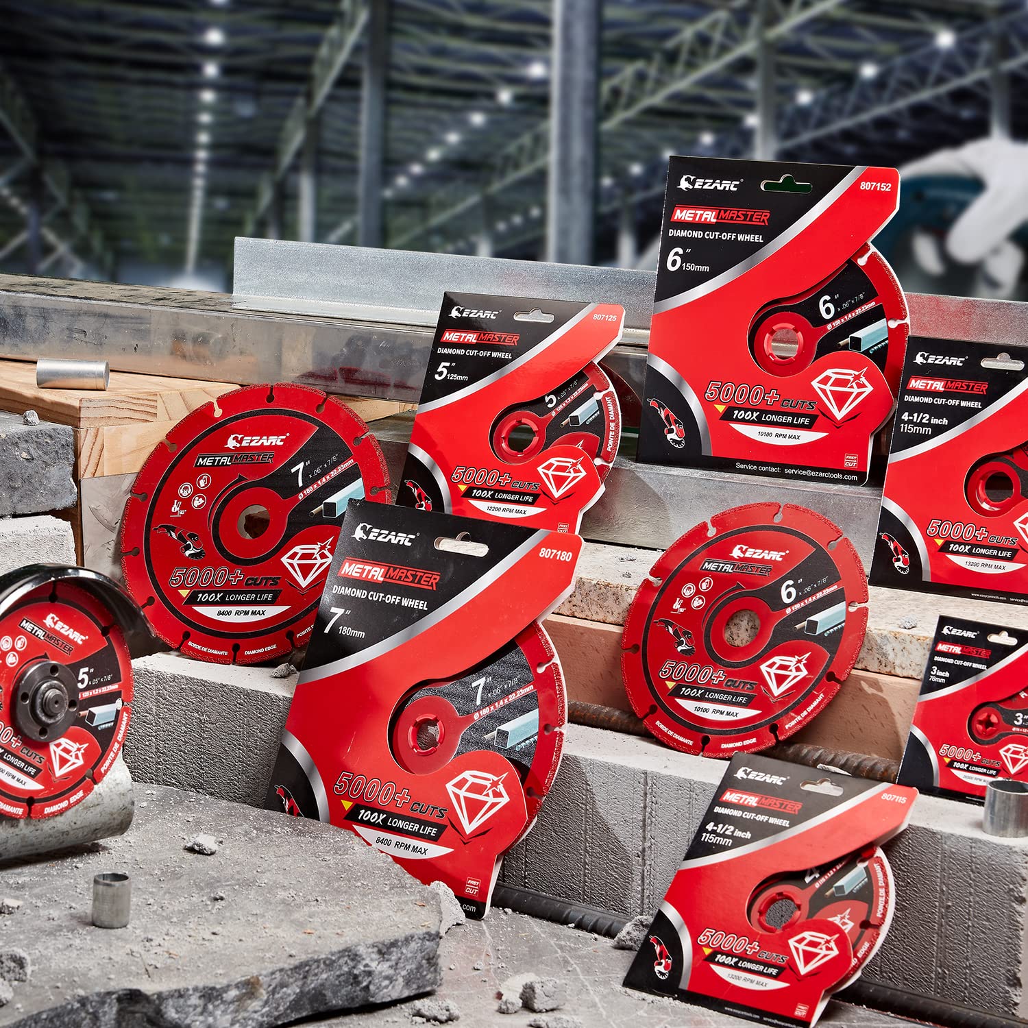 EZARC Diamond Cutting Wheel 125mm x 1.2mm x22.23mm Diamond Cut Disc for Metal, Cut Off Wheel with 5000+ Cuts on Steel Rebar Iron