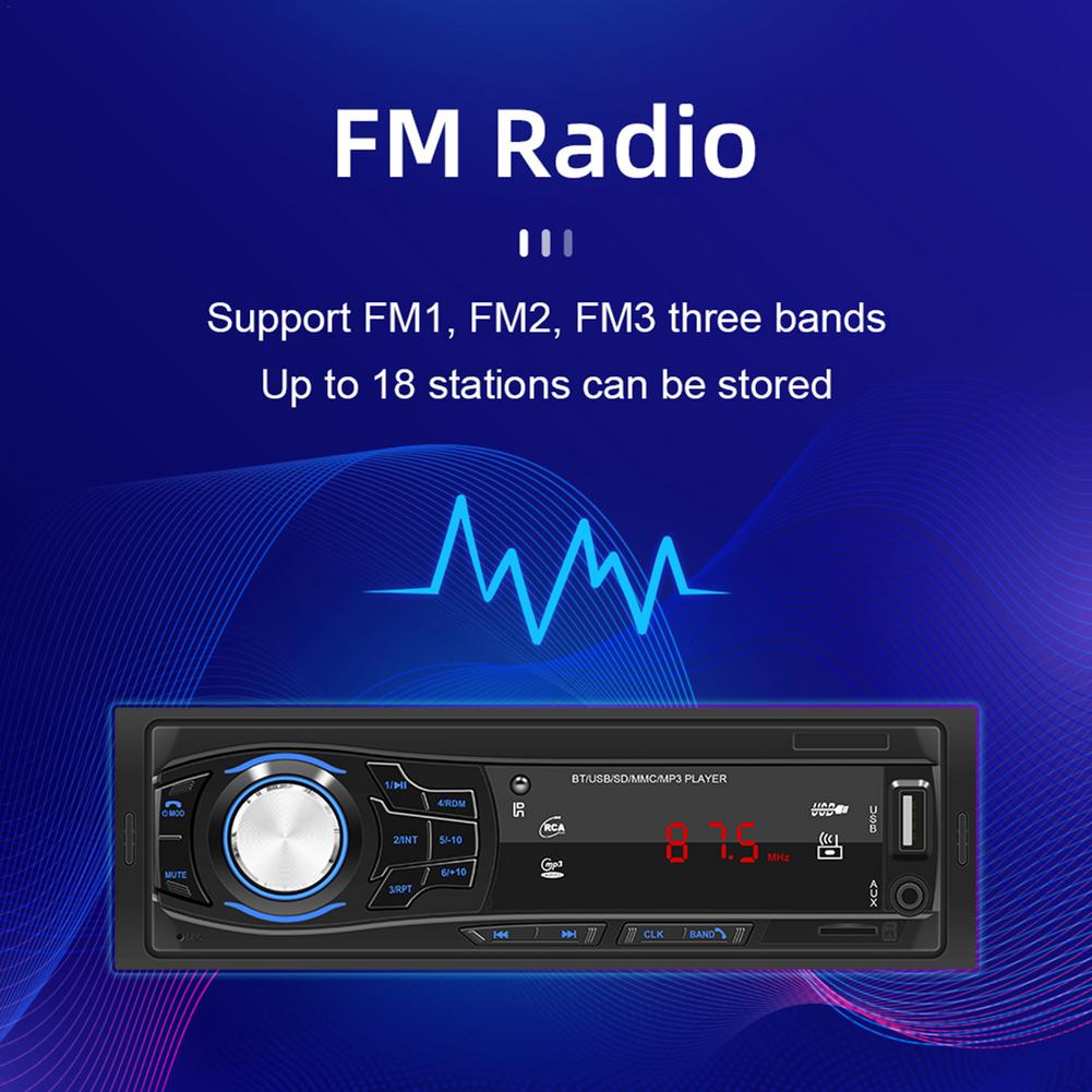 12V 1 Din Autoradio Speler Bt Stuurwiel Afstandsbediening Stereo Fm MP3 Usb Sd Aux-ingang Audio multimedia Autoradio Speler