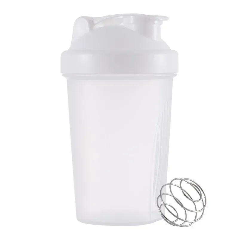 Sports shakerflasker vannkopper myseproteinpulver mikserflaske lekkasjesikker fitness gym shaker utendørs bærbar drikkekopp 400ml: Kjedelig