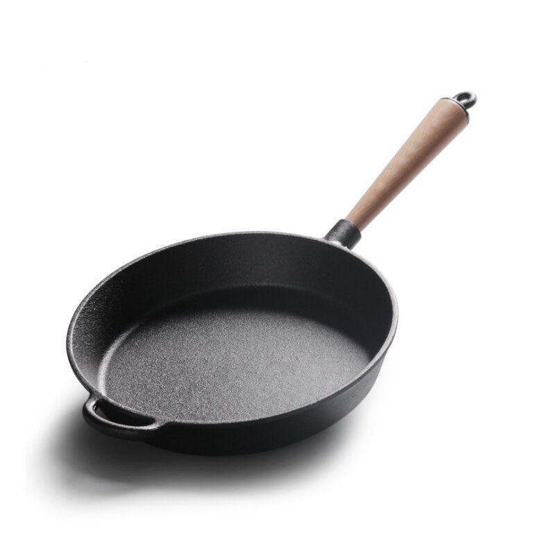 22cm 24cm 26cm Cast Iron Frying Pan Steak Pot with Wooden Handle Cast Iron Skillet Set 3pieces Cookware Set
