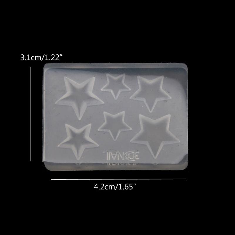 Handmade Mini 3D Carving Star Nail Art Silicone Mold Small Star Charm Resin Casting Mold 3D Star Jewelry Making Tools X5QD
