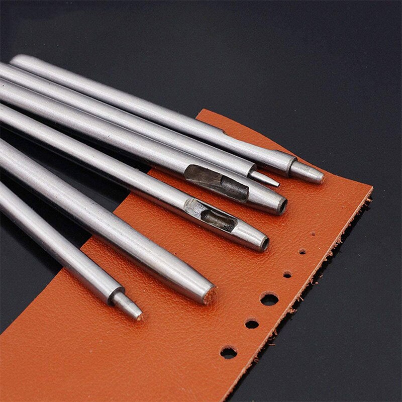 10Pcs Leather Hole Punch Cutter 0.5mm-5mm Leather Working Tools for Leather Plastics Round Hollow Hole Punch Cutter Tool