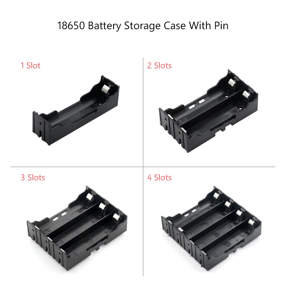 Houder Container Met Hard Pins Batterij Storage Box Case Houder Leads Met 1 2 3 4 Slot Multi Way Diy 18650 Batterij Clip