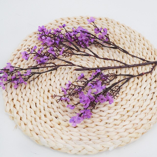 Lovegrace tekokukka kirsikan oksa juhlakoriste keinotekoinen 50cm kirsikankukka morsiuskimppu kodin sisustus: Violetti