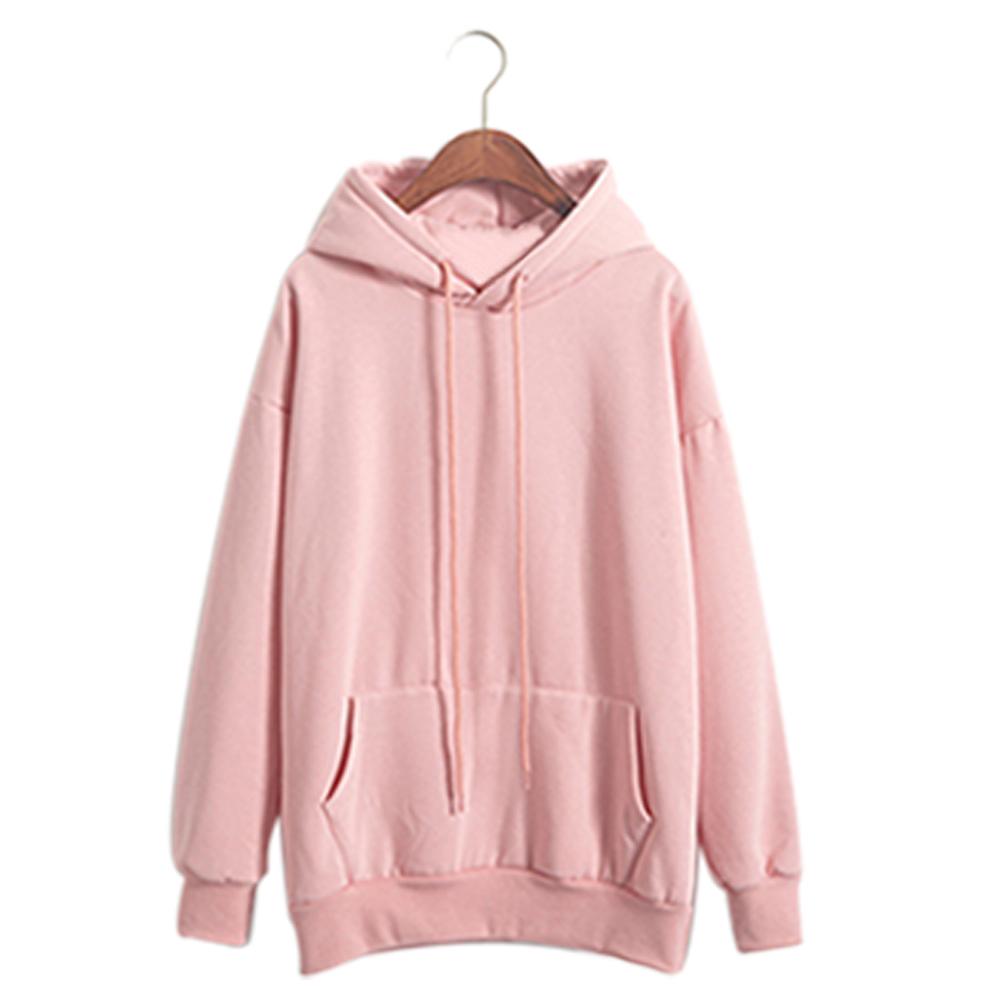 Fleece Sweatshirts Women Pink Women's Gown A Hood Hoodies Ladies Long Sleeve Casual Hooded Pullover Clothes Sweatshirt Hoodie: XL / Pink