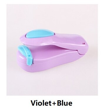 Portable Mini Heat Sealing Machine Plastic Bag Smart Sealer Machine Vacuum Food Bag Sealer Clip Clamps For Bags Kitchen Gadget: Violet