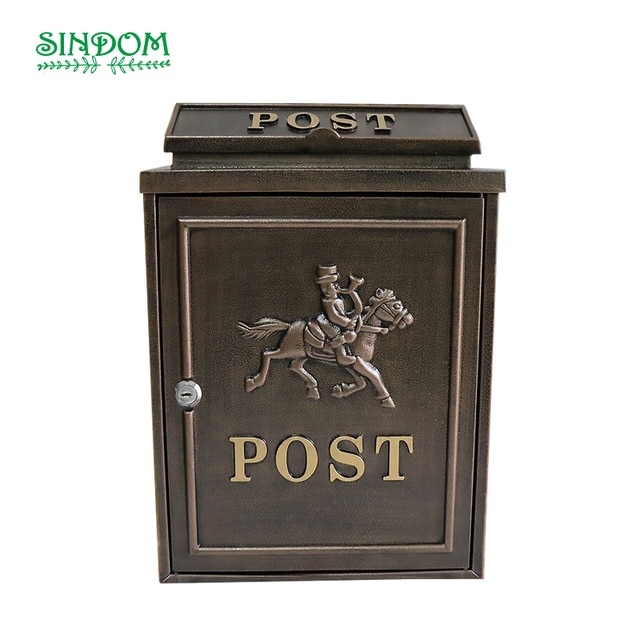 Popular Wall Mounted Aluminium Post Retro Outdoor Street Mailbox: Horse man-bronze