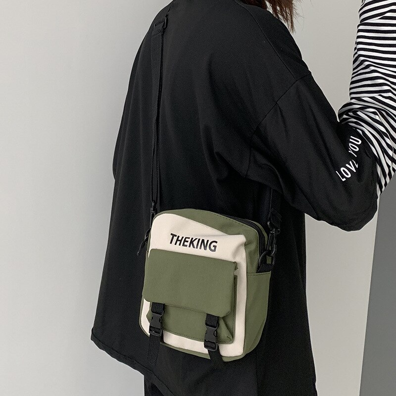 Canvas Crossbody Bags for Women Korea Small Shoulder Bag Cute Girls Student Mini Messenger Bag Purse Phone Bag Handbag: green