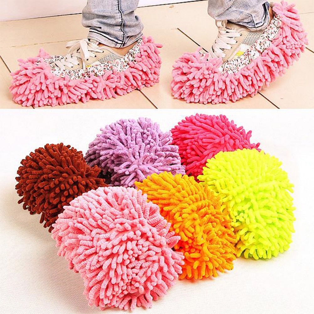 2 Stuks Dust Mop Slipper Huis Cleaner Lui Floor Afstoffen Cleaning Foot Schoen Cover 7 Kleuren Handig Floor Afstoffen # D