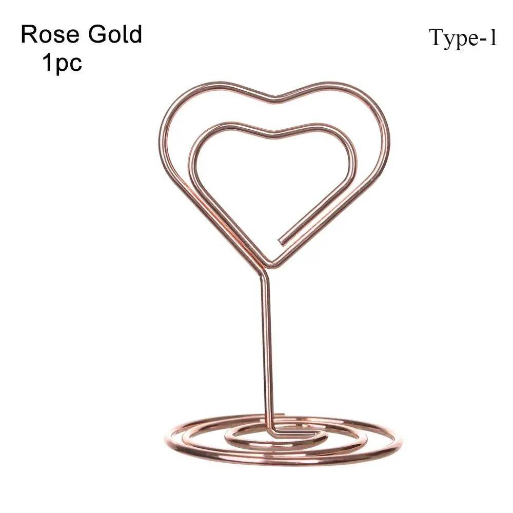 Metalen Kaarthouder Bruiloft Feest Desktop Decoratie Plaats Kaarthouder Hartvorm Fotoclip Tafel Nummer Standhouder: Rood