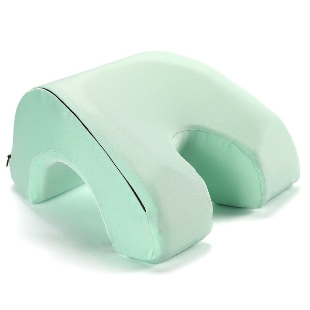 Almohada arqueada de espuma viscoelástica, almohadas arqueadas para aliviar el dolor de cuello, hombros, espalda y brazos, para el hogar, oficina y coche: Green