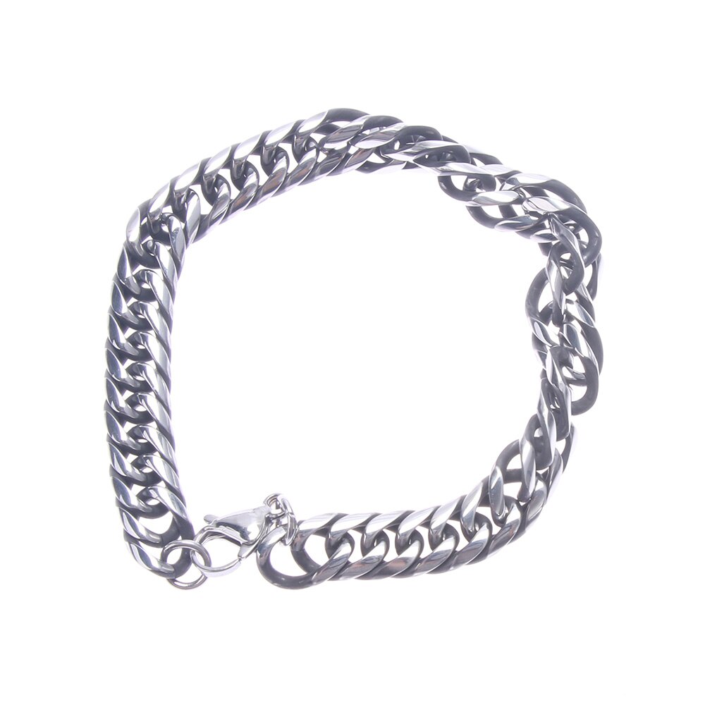 1 pièce acier inoxydable argent Bali Foxtail chaîne Bracelet pour hommes Double lien chaîne Bracelets hommes bijoux