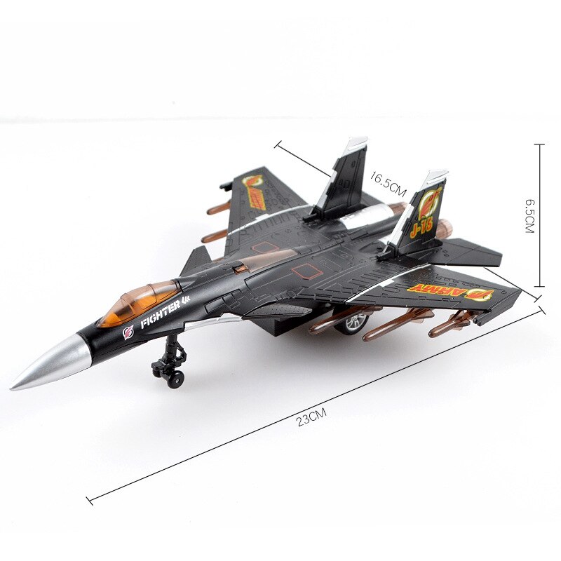 Fbil-simulatie pull back gegoten vliegtuig speelgoed met geluid en licht gevechtsvliegtuig metalen model speelgoed