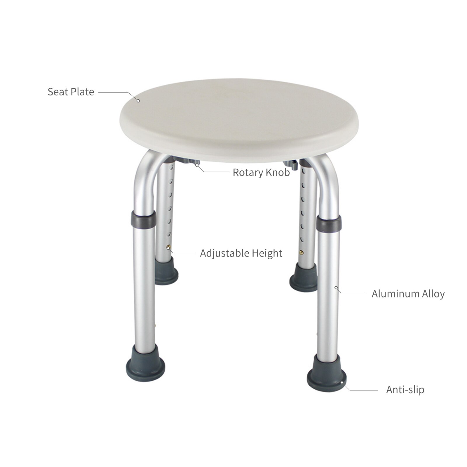 Panca per doccia da bagno sgabello per vasca da doccia regolabile in altezza sedile per doccia leggero sedia per doccia antiscivolo per anziani disabili