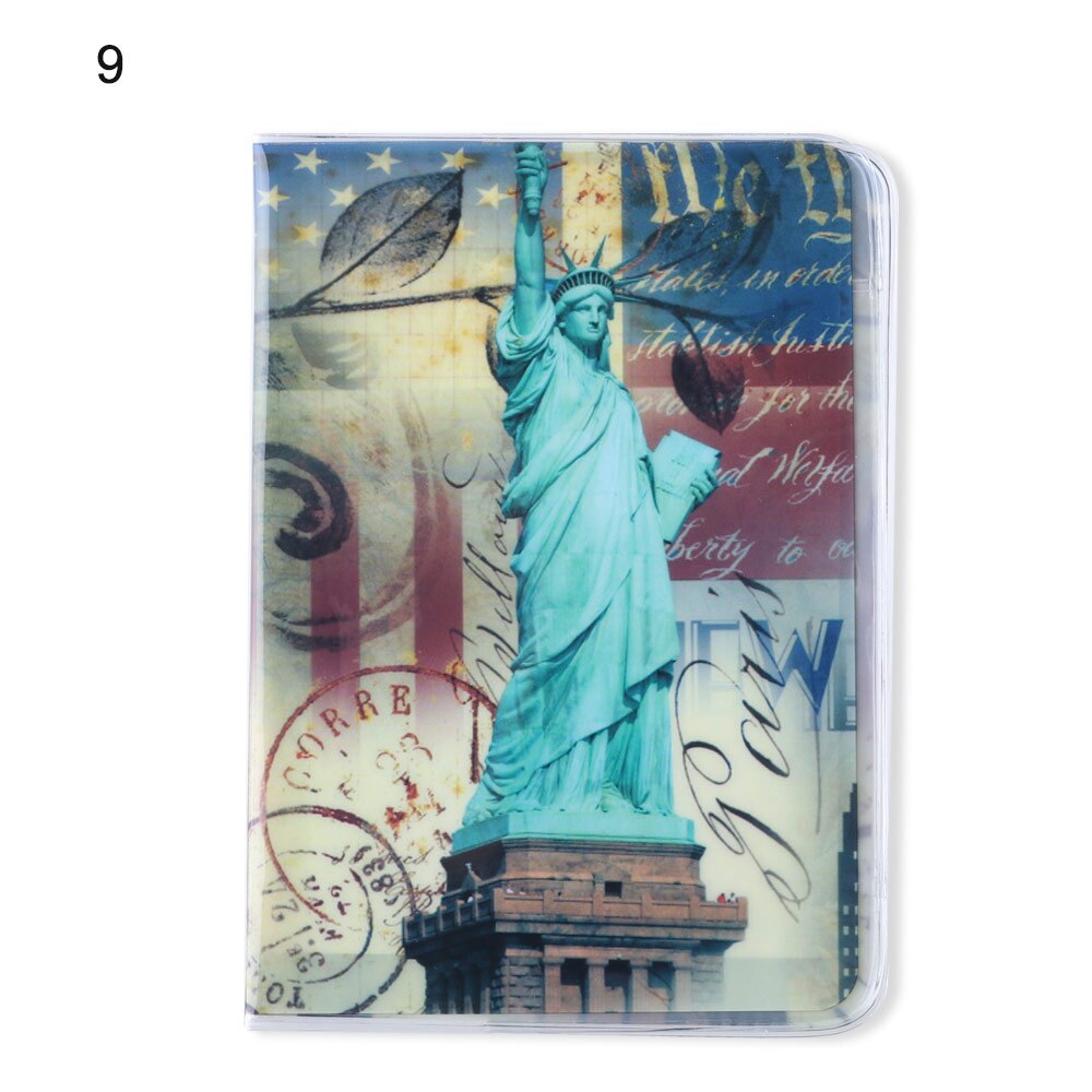 1Pc Passport Cover Card ID Holders Women Men Travel PVC Document Folder Passport Package Eiffel Tower Passport Holders: 9