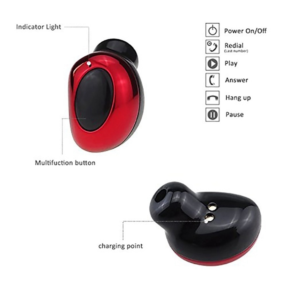 Mini vattentät bluetooth hörlurar in-ear osynliga affärsbil trådlösa hörlurar med magnet usb laddare för smarta telefoner