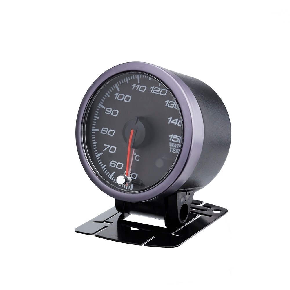 Jauge de température de l&#39;eau à face noire, 60mm, lumière blanche/ambre avec fonction de crête, 50-150C, compteur de température de l&#39;eau pour voiture