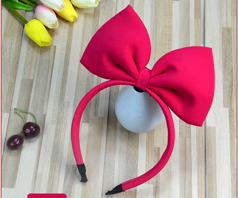 Mignon rouge grand nœud cheveux coton bandeau lolita bandeau cheveux grand nœud papillon bandeaux fille tête cerceau filles cheveux accessoires: Headband 2