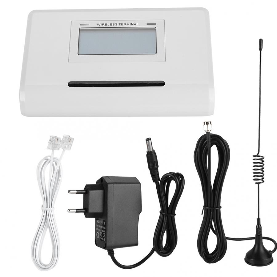 GSM Telephone Box Wireless Terminal Fixed Phone With LCD Connect Alarm 100-240V: White