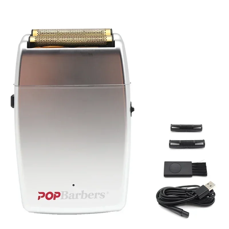 11000 RPM POP Barbers P620 Electric Men's Beard Trimmer Double Foil Shaver Electric Shaver USB Hair Cutting Machine: Blue