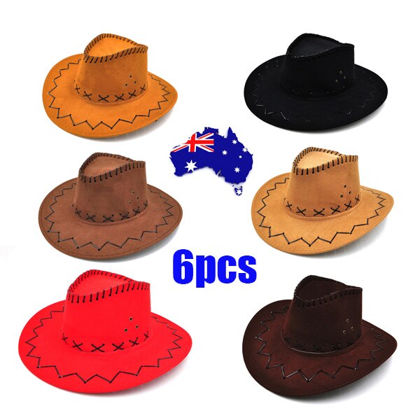 6pcs Child Faux Felt Cowboy Hat Child Cowboy Hat For Kids