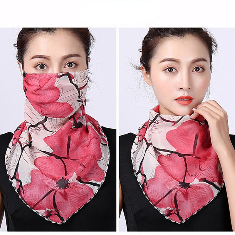 Rooxin Women Face Scarf Bandana with Ear Loops Outdoor Sport Cycling Face Mask Sun Protection Mask Neck Scarf for Hiking Camping: Type 10