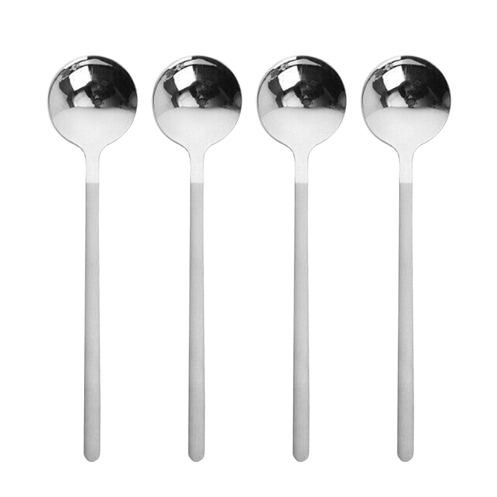 4pcs Tea Spoons Stainless Steel Small Coffee Spoons Gold Tableware Cutlery Unique Gold Small Dessert Spoon