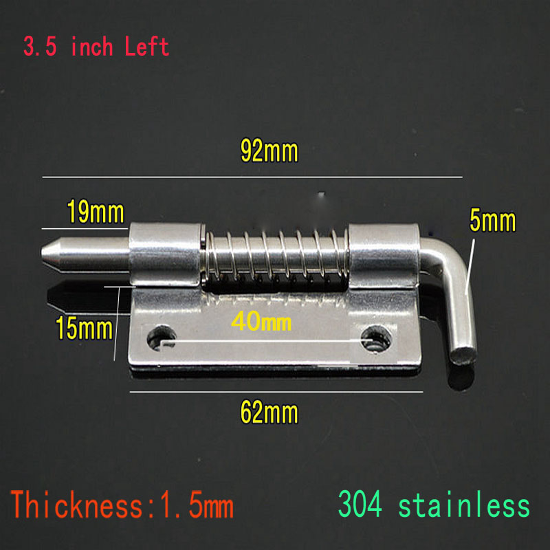 1Pc Lange Silber Tür verriegeln Schiebe-sperre Fass Bolzen verriegeln Haspe Klammer Tor Sicherheit sperren verriegeln Fass Bolzen verriegeln frühling Fass: 3-5Zoll-links