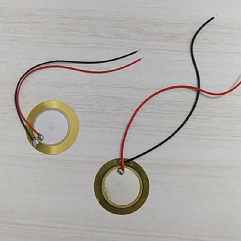 20Pcs 15mm Piezo Elements Buzzer Sounder Sensor Trigger Drum Disc with Wire Copper Piezo Buzzers for Arduino Loudspeaker