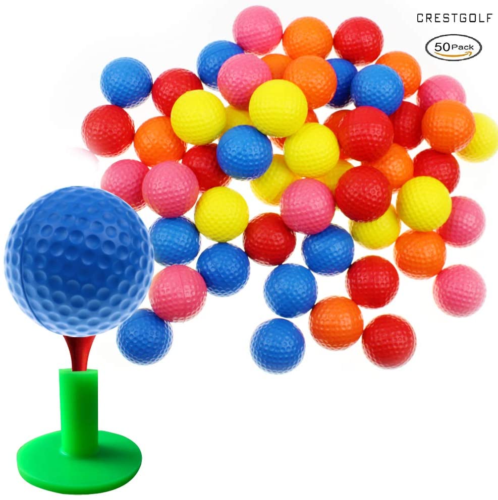 CRESTGOLF 50pcs/Bag Foam Sponge Golf Balls Indoor &amp;Outdoor Practice Balls
