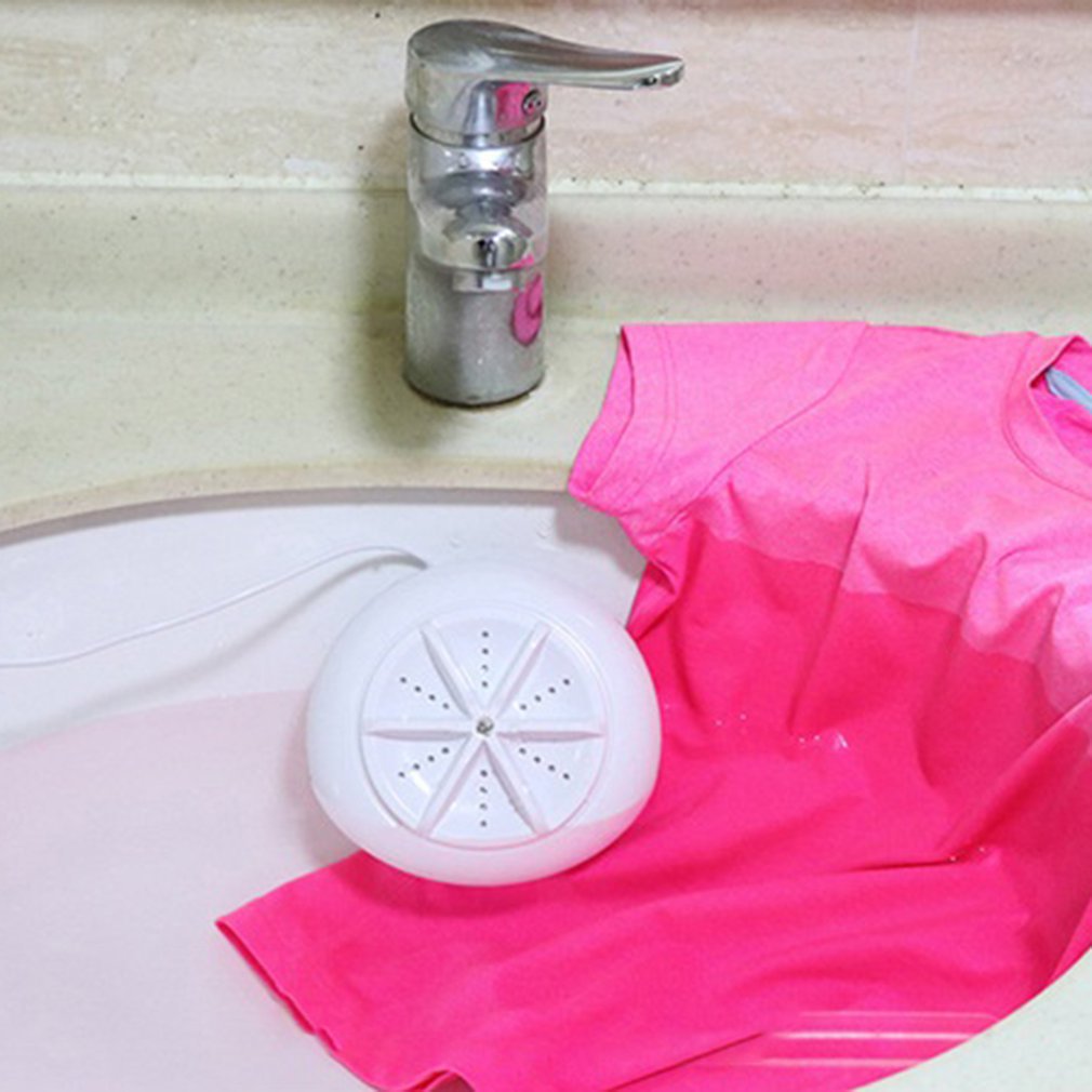 Mini machine à laver à ultrasons portable pour professionnels,lave-linge turbo personnel à rotation, pratique pour les voyages d&#39;affaires et à domicile, outil de lavage avec port USB,