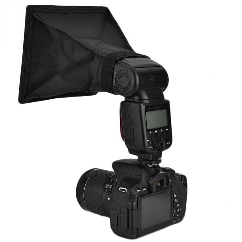 Voor Dslr Camera Top Flash Diffuser Softbox 15X17Cm Softbox-Zwart