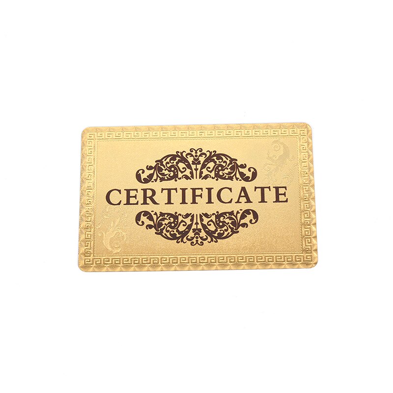 Carte de Collection en feuille d'or 24K, certificat authentique, 1 pièce, plaque signalétique pour et Collection