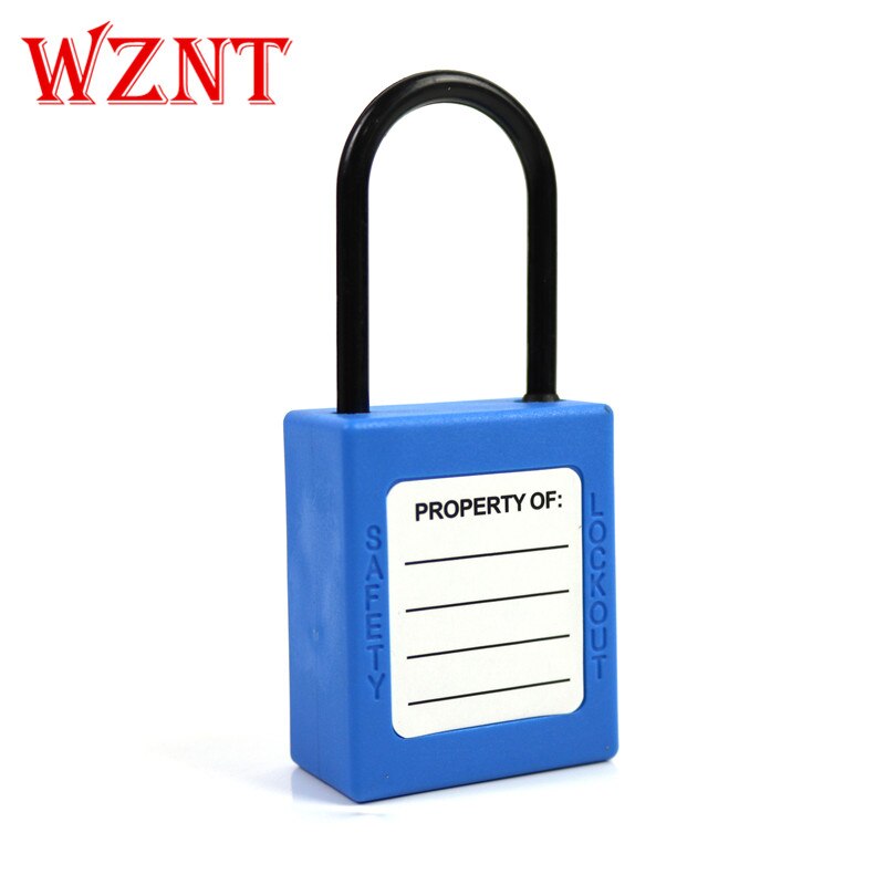 1PC NT-44P 38mm 4mm Blauw Dunne Nylon Beugel Ingetoetst Verschillende Keyed alike Veiligheid Lockout Hangslot