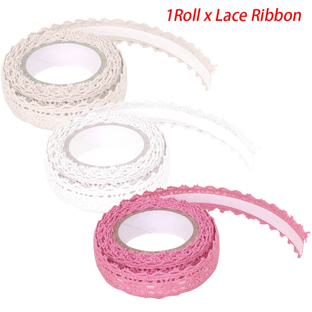 Cloth Tape Self Adhesive Packaging Lace Ribbon Multipurpose Home Scrapbooking Decorative Fabric Trim DIY Craft Wedding Christmas