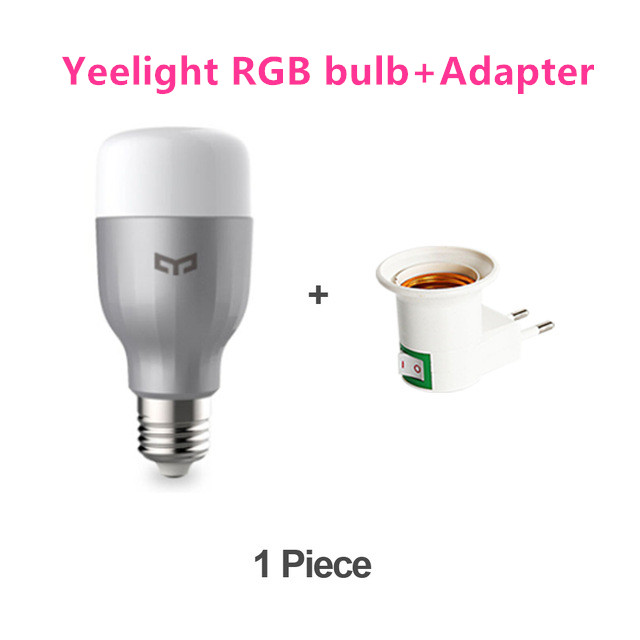 XiaoMi Yeelight Colorful Bulb E27 Smart APP WIFI Remote Control Smart LED Light RGB/Colorful temperature Romantic lamp bulb: Color withe adapter