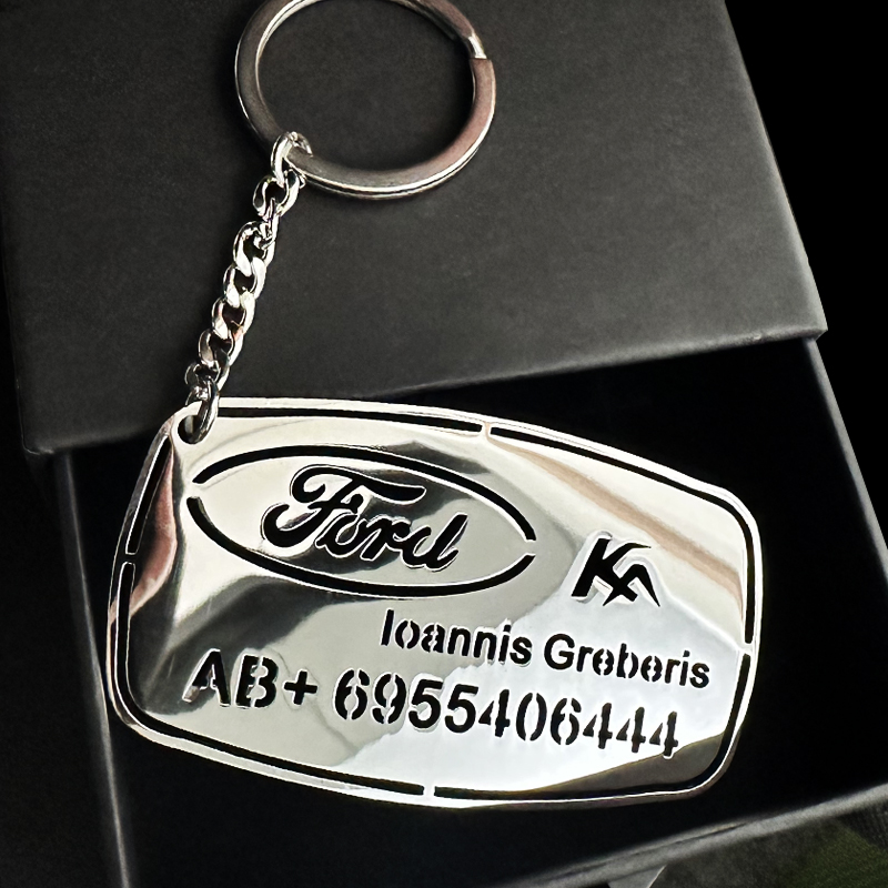 Personalisierter Namens-Schlüsselanhänger für Auto-Logo-Platte, Telefonnummer, personalisiertes , Anti-Verlust-Schlüsselanhänger, Ring