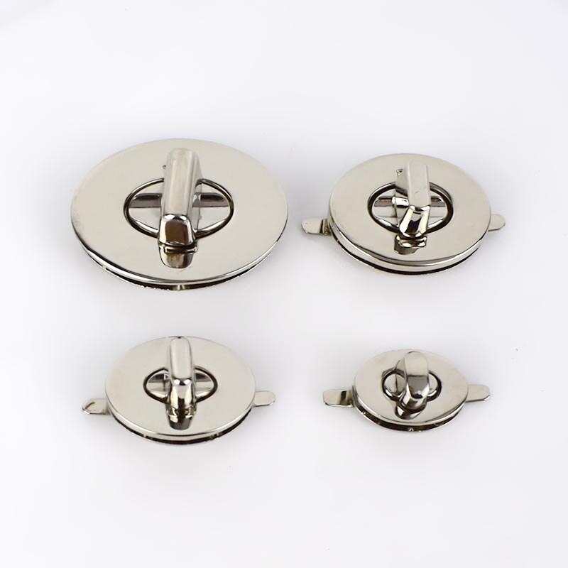 Deepeel 2 zestawy metalowe zamki Twist do torebek torebka zamknięcie blokada zatrzaski torebka zapięcie klamry akcesoria do rękodzieła DIY skóra Craft: Srebrny / 45x35mm