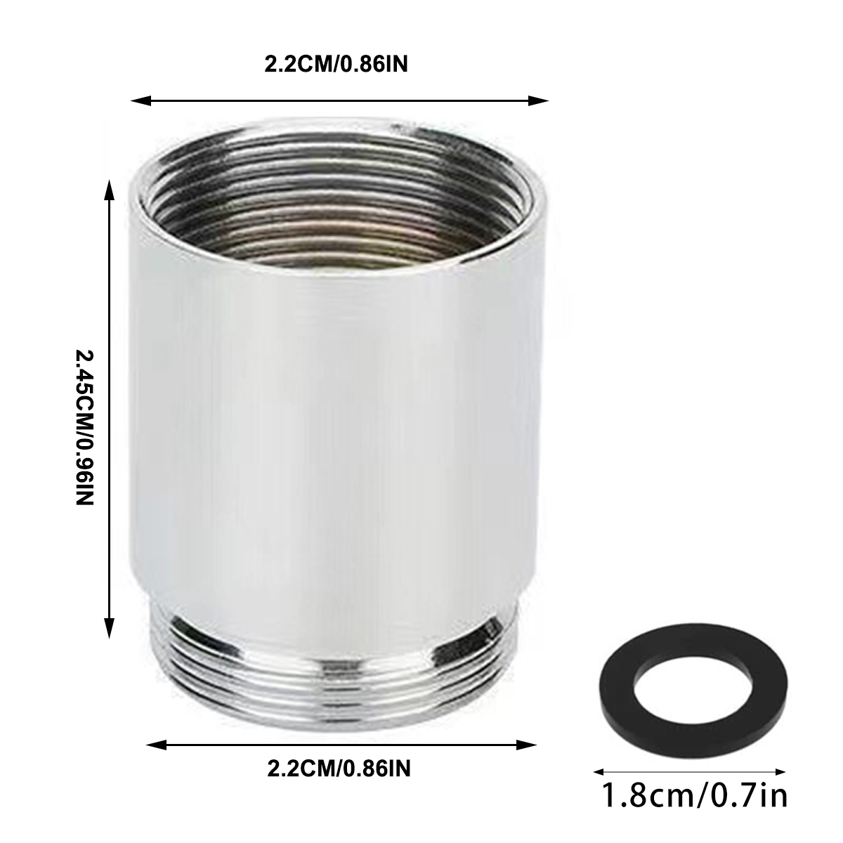 Verlängertes M22 Wechsel auf 16 18 20 22 24 mm männlich X männlich Wasserhahn-Adapter Küche Badezimmer Messing Wasserbandverbindung Kupfer: WHITE