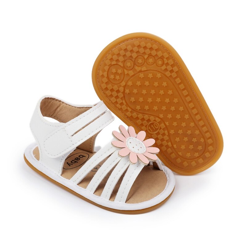 Baby Baby Schoenen Meisje Peuter Flats Sandaal Soft Sole Antislip Zomer Bloem Pu Schoenen Pasgeboren Eerste Wandelaar Sandalen schoenen