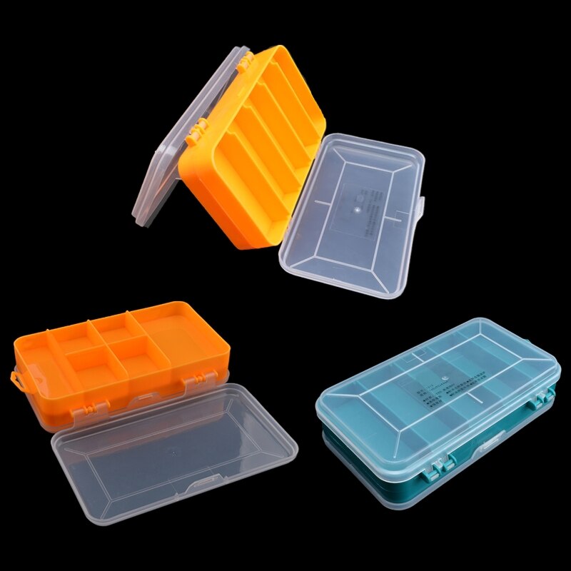 Double Sided Organizer Toolbox Multi-functional Storage Carrying Case Plastic Small Parts Organizer for Screws Nuts