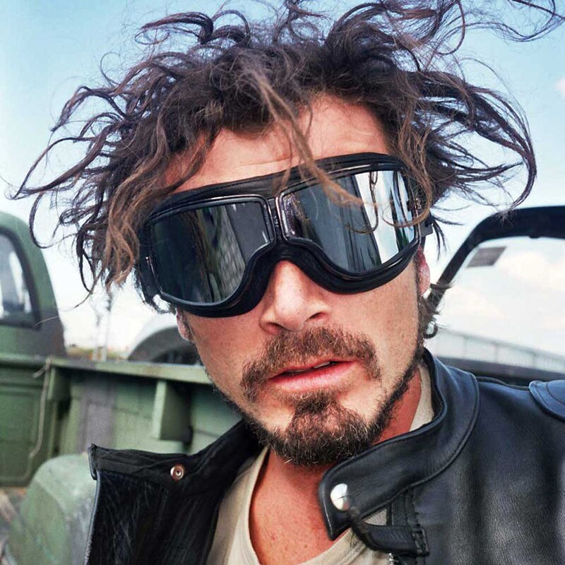 Retro Motorcycle Goggles Glasses Aviator Cruiser Vintage Leather Glasses Cafe Racer Half Helmet Goggles