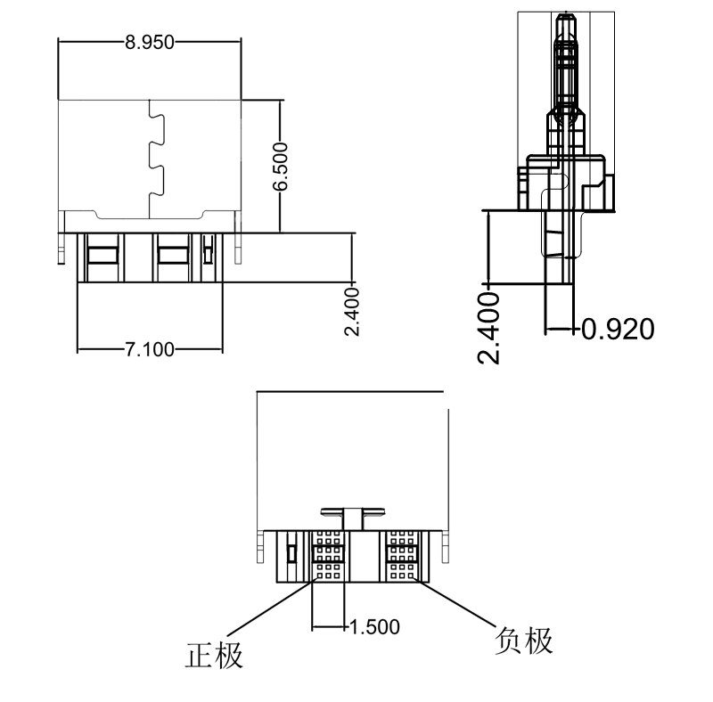Cable de soldadura USB tipo C, conector hembra recto para puerto de carga de teléfono móvil, 1 unidad, 3,1 Jack, 2 pines