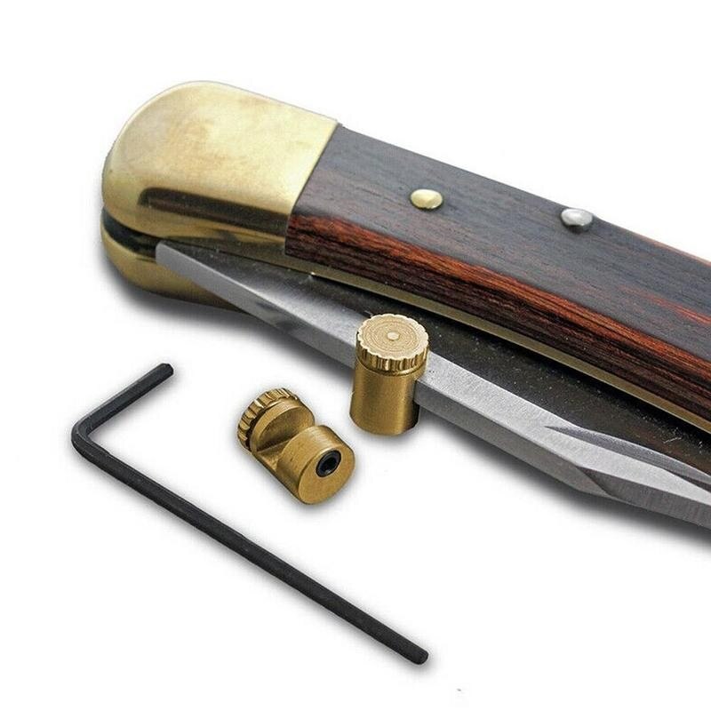 1Pcs Push Cutter Schroeven Moersleutel Mes 110 Duim Stud Push Mes Knop Heldere Messing Duim Nagel Schroef Pusher Schroef
