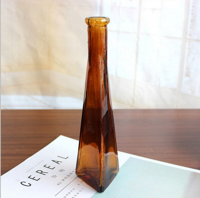 Kleur Clear Mini Glazen Vaas Zakkz Bloem Fles Glas Ornamenten Bloem Regelen Home Decor: Chocolate