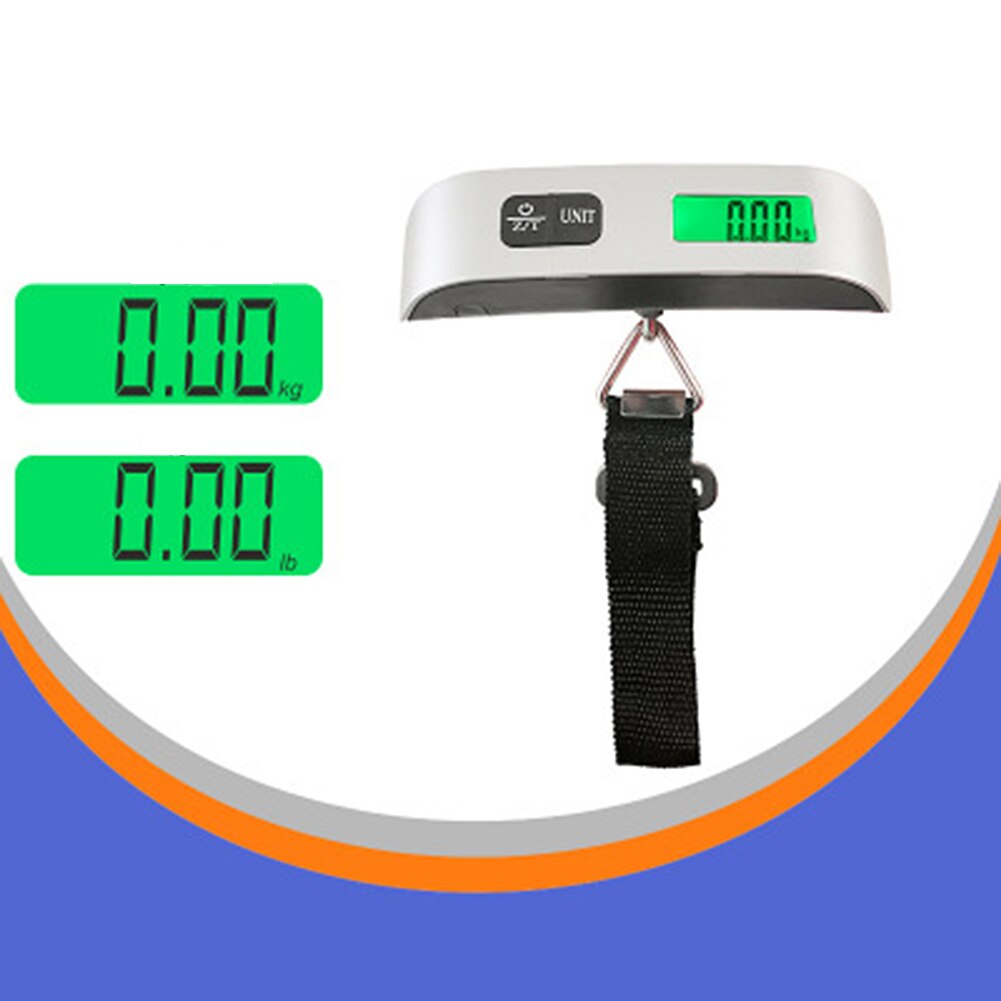 Luggage Scale Stainless Steel Handled Bathroom Scales Luggage Hanging Suitcase 1PC LCD Display Electronic Luggage Weighs