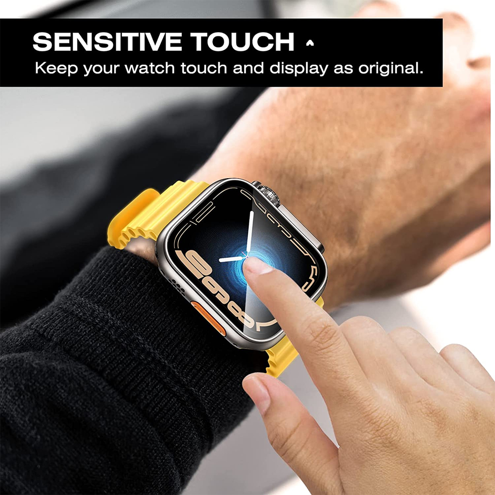 Displayschutzfolie für Apfel Uhr-Gehäbenutzen 46 mm, 42 mm, 45 mm, 40 mm, 44 mm, 41 mm, PC-Abdeckung + Glasfolie, Wechsel zu Ultra-Serie 10, 9, 8, 7, 6, 5, 4 SE
