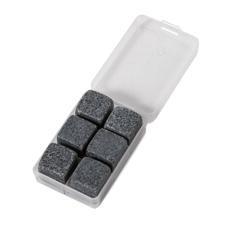 6 pçs pedras reusáveis para uísque, bebendo gelo quadrado refrigerador uísque rochas barra vinho refrigerador festa de casamento presente: Flower Gray