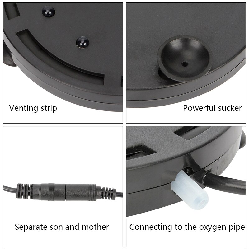 Q9/Q12 Aquarium Air Stone Bubble Light Submersible Fish Tank Air Bubbler LED Light Air Pump Bubble Stone Lamp for Decoration