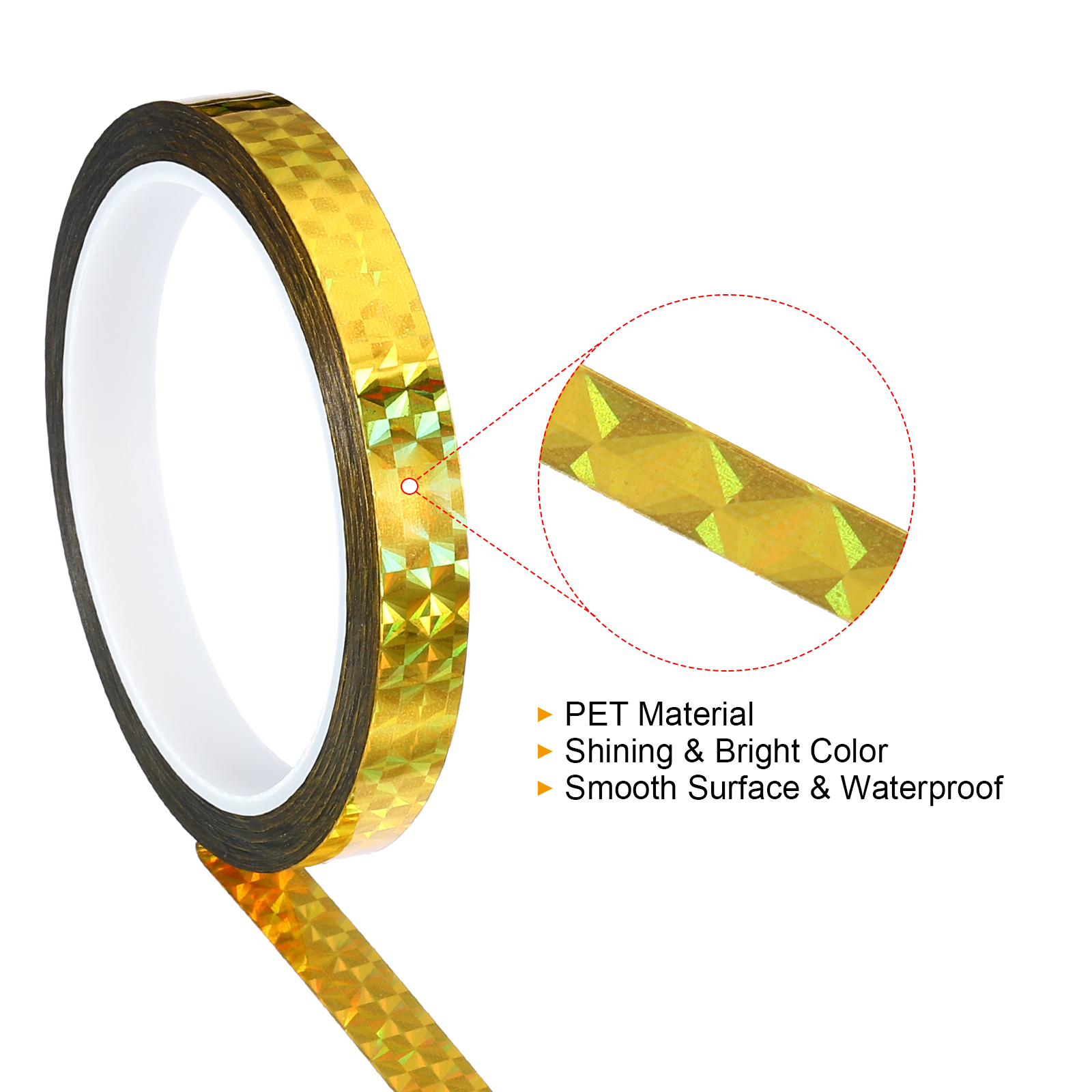 1Pcs 5/8/12mmx50m Prism Tape Holographic Metalized Reflective Adhesive Masking Tape for Detailing Accent Wall Decor Art Craft: M / WHITE